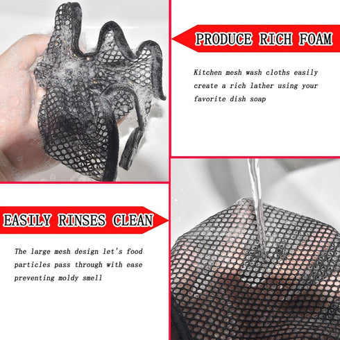 VIcolour 12X12 12 Pack Premium Mesh Dish Cloths for Kitchen, Quick Drying Kitchen Dish Washing Net and Scrubber