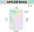 Mylar Bags with Ziplock 4 x 6" | 100 Rainbow Holographic Bags, Sealable Heat Seal for Candy, Food Packaging