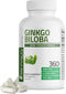Bronson Ginkgo Biloba Extra, Supports Brain Function & Memory - 360 Vegetarian Capsules