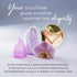 Pack 2 Dutchess Large Menstrual Period Cups for Women + Storage Pouch, of Pink & Purple Soft Medical-Grade Silicone