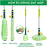 Pine-Sol Microfiber Self Wringing – Easy Squeeze Twist Design for Wet Mopping | Household Cleaning Tool for Tile, Linoleum, Laminate Floors | Extendable Metal Handle, Green