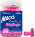 Mack's Dreamgirl Soft Foam Earplugs, 50 Pair, Pink - 30dB NRR, 33dB SNR - Small Ear Plugs for Sleeping