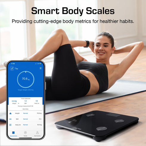 Active Era Digital Bathroom Bluetooth Scales, Weight and Body Fat Scale - Fit Track Scale Calculates BMI, Body Fat