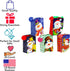 Iconikal 20-Pack Christmas Gift Bags - Small 4x6x2.5-Inch, Snowman, Santa, Reindeer, with Ribbon Handles