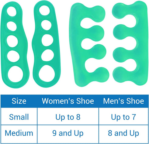 ViveSole Silicone Gel Toe Separators for Men & Women, Small (2 Pairs) - Therapeutic Spa Stretchers for Foot Care