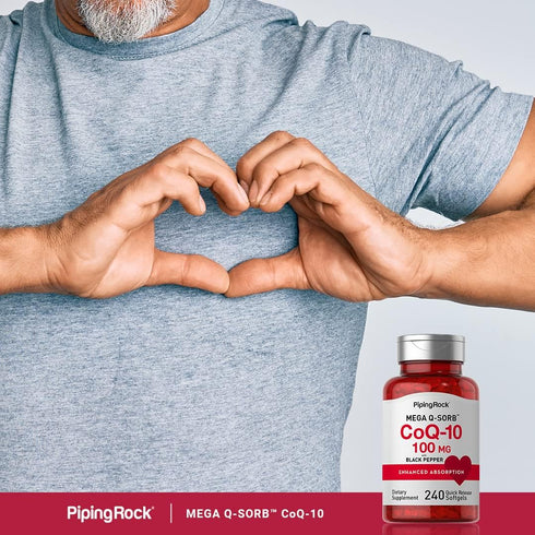Piping Rock CoQ10 100mg - 240 Softgels, Enhanced Absorption Supplement, Non-GMO, Gluten Free