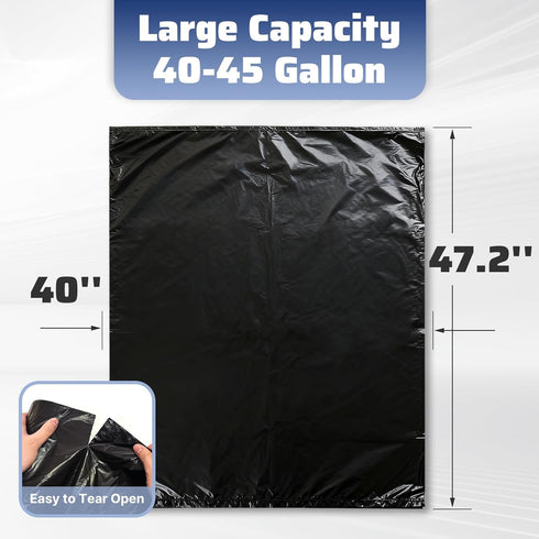 Zokaitwy 40-45 100 Count, 21 40-45 Packing Gallon Trash Bags Micron HDPE, Durable & Tear-Resistant Trash Can Liners