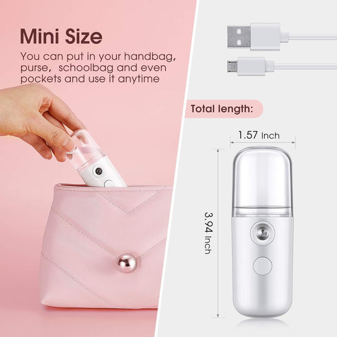 Mudder 4 Pcs Nano Facial Mister Handy Nano Mist Sprayer, Portable Face Steamer for Lash Extensions, Skin Care