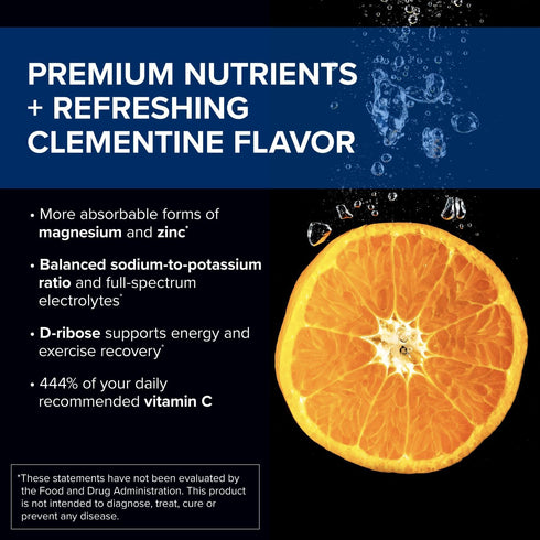 Electrolytes Powder Hydration Packets, Zero Sugar Electrolyte Drink Mix for Water, D-Ribose, Zinc + Vitamin C for