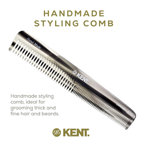Kent 6T G Fine and Wide Tooth Hair Comb - Handmade Styling Comb for Hair Care, Barber & Beard Comb for Men, Women & Kids