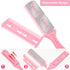 Maitys 3 Pieces Hair Cutting Comb Set with 10 Razors, Double Edge Razor and Thinning Comb in White, Pink, Blue