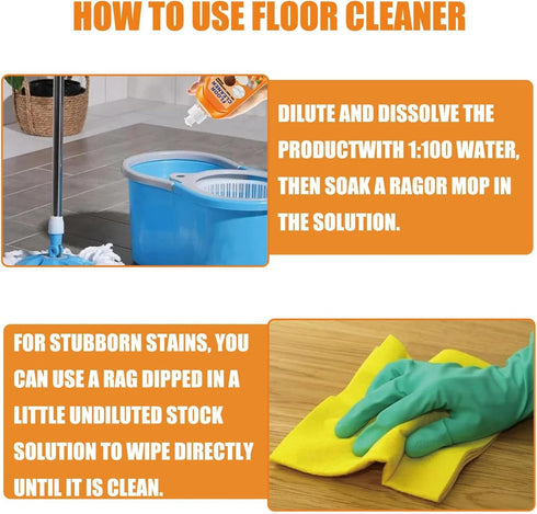 Omexry (2PC) Floor Cleaner, Powerful Decontamination Floor Cleaner, Orange Floor Cleaner, Multipurpose Floor Cleaner