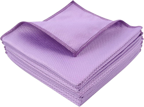 SINLAND Microfiber Glass Cleaning Cloth - 16x16inch Lint Free Cloth for Windows, Mirrors, and Stainless Steel (6-Pack,