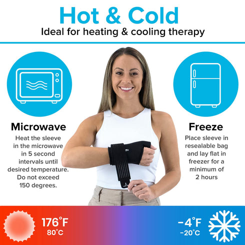 Arctic Flex Wrist Ice Pack Wrap - Extra Strength Hot & Cold Therapy - Reusable Sleeve for Pain Relief