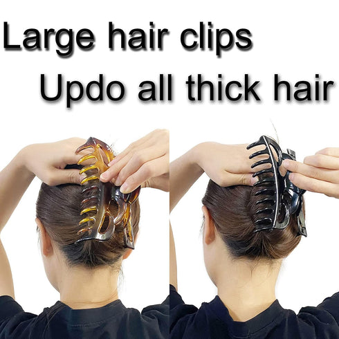 Large Hair Clips for Thick Hair - Plastic Big Claw Clips for Women, Strong Hold Jumbo Hair Jaw Clips