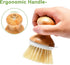 SUBEKYU Bamboo Dish Brush, Natural Wooden Dishwashing Scrubber for Cleaning Dishes, 1 Set