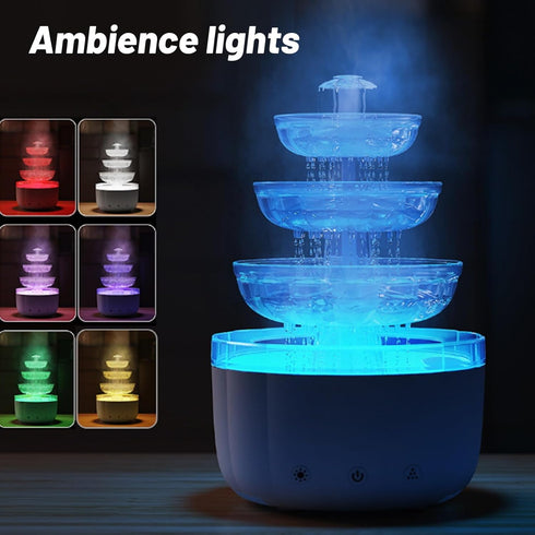 Pssopp Night Light Diffuser, Prevent Dry Burning White Noise Air Humidifiers with Colors Lamp for Bedroom Living Room