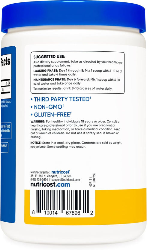 Nutricost Creatine Monohydrate Powder, Pineapple Mango, 500 Gram, Vegan, Non-GMO