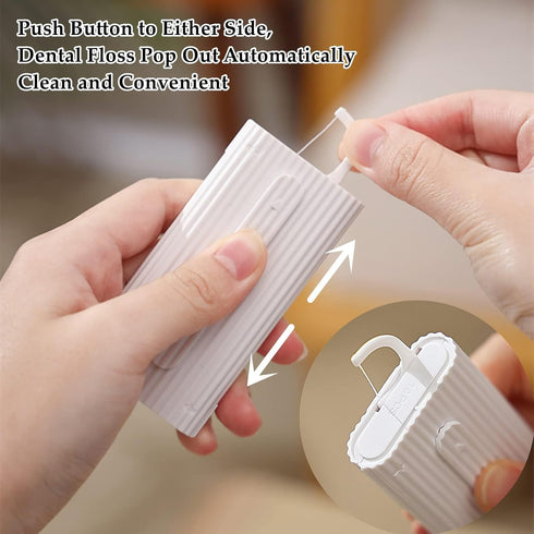 308 Count Dental Floss Picks with Floss Dispenser, Superlight Travel Case, Efficiently Cleans Between Teeth (White)