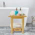 DNANAOL 450 lbs Shower Bench - Natural Wood Shower Stool with Storage Shelf, Waterproof Shower Chair with Handles