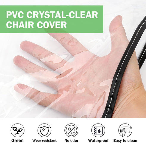 Salon Chair Cover - 20"x 15"x 4.5"Seat Covers Black,Salon Chair Covers Protectors,Square Salon Chair Covers Protectors fits Most Salon Chairs,Reinforced Precision Stitched Clear Covers (2) by YEEZEE