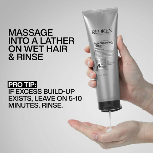 Redken Detox Hair Cleansing Cream - Clarifying Shampoo for All Hair Types, Removes Buildup and Strengthens Hair Cuticle