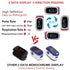 Pulse Oximeter Fingertip, 4 Data with Respiration, OLED Oximetry, Batteries, Carry Bag, and Lanyard (Pink)