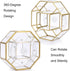 Hipiwe 360 Degree Rotating Glass Makeup Organizer, 5 Slots, Gold Metal Cosmetic Storage Display Holder
