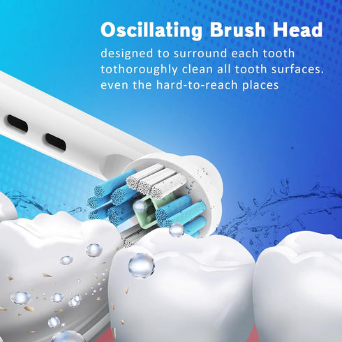 wikimo 4 Pack Toothbrush Heads for Oral B, Professional Electric Toothbrush Replacement Heads Compatible with Oral B