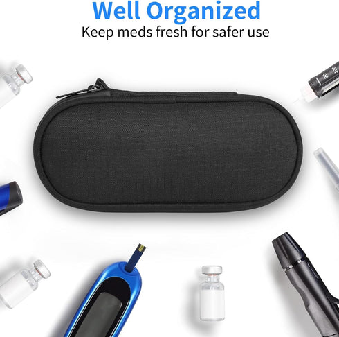 Insulin Pen Cooler Travel Case with 2 Reusable Ice Packs, Diabetic Medication Insulated Cooler Bag for Insulin Pens,