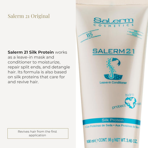 SALERM Instant Hair Conditioner 21 Silk Protein - 100 ml - Leave-In or Rinse-Out - Heat Protector & Hydrating