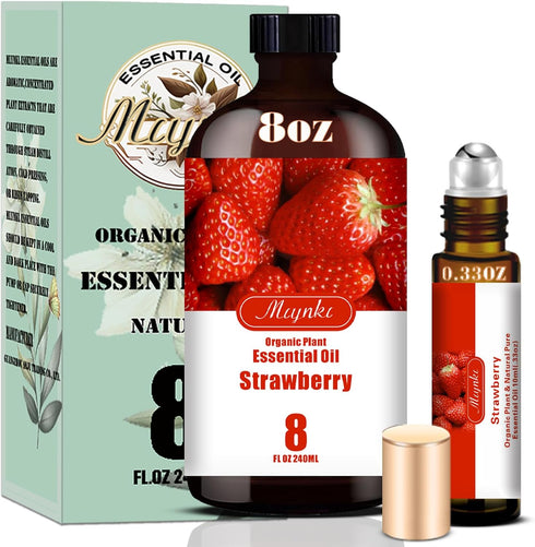 Set, 16oz 8oz Lavender Essential Oil & Strawberry Fragrance Oil & Natural Scent for Diffusers, Candles, Soap Making