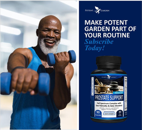 Potent Garden Prostate Support, 33 Herbs Including Beta Sitosterol, Pygeum, Saw Palmetto for Men, 90 Caps