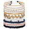 Pearl Headbands - Beaded Metal No Slip Hair Accessories for Women Girls, 10 Pack
