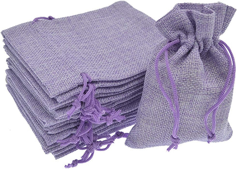 20pcs Burlap Bags with Drawstring - 3.9 x 5.5 inch Linen Gift Bags for Jewelry, Christmas, Wedding Party Favor (Light