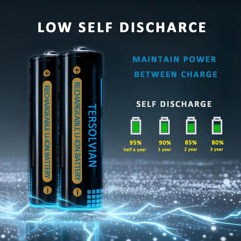 TERSOLVIAN 8 Pack 1.5V 1300mWh 2000+ Rechargeable AAA Batteries Lithium with Fast Charger, Li-ion Triple A Batteries