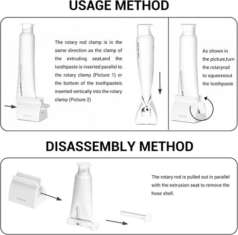 Rolling Tube Toothpaste Squeezer, Toothpaste Seat Holder Stand for Bathroom Accessories (White)