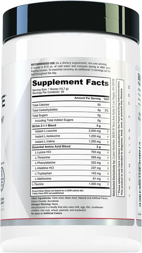 Generate EAA and BCAA Powder: Post Workout Recovery Drink with 5g BCAAs, 2g EAAs for Lean Muscle Mass - Watermelon, 30