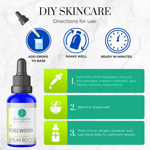 Skin Perfection Edelweiss Natural Derived Plant Antioxidant Extract - Potent Anti-Aging Vitamin C Hydration