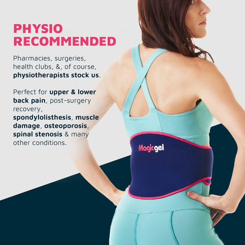 Magic Gel Ice Pack for Back Pain Relief, 2 Pack Lower Back Wrap for Hot or Cold Therapy