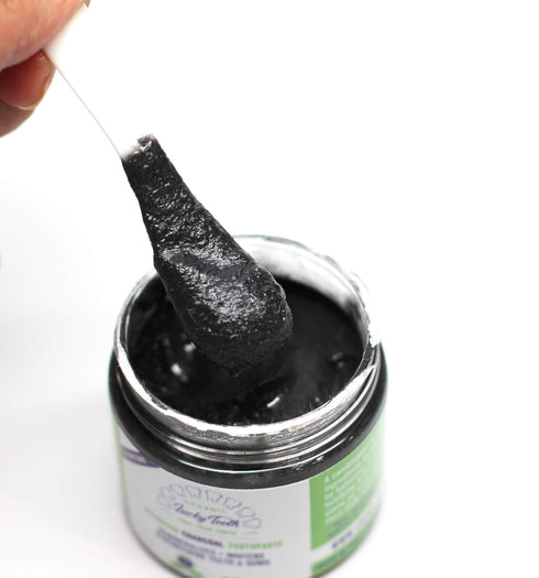 Lucky Teeth (2 (2 OZ Organic Toothpaste- Mixed -Charcoal + Regular (White) -All Natural, Remineralizes and Fortifies