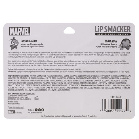 Lip Smacker Marvel Keychain Lip Balm for Kids - Spiderman & Captain America