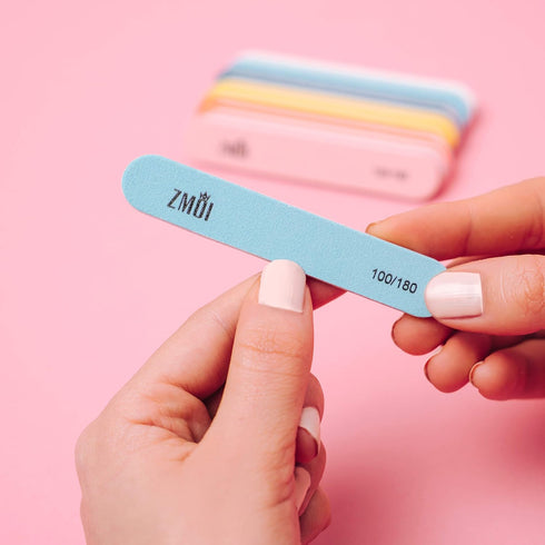 Professional Mini Nail File – 12 Stylish Fingernail File Pack for Natural and Acrylic Nails 100/180 Emery Boards