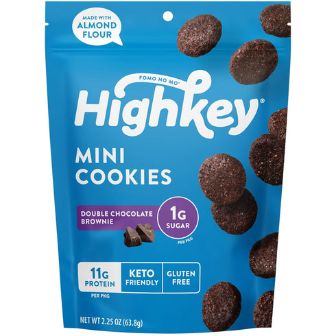HighKey Low Carb Keto Brownie Bites, Sugar Free Chocolate Protein Cookies, Gluten Free Snack, Keto Friendly Food, 3pk