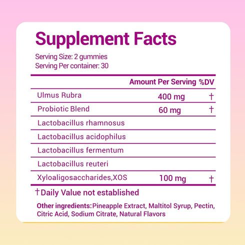 Lunivox Gummies Immune 60 Count Her Juicy Feminine Probiotics for Women, with Prebiotics & Slippery Elm - Promotes pH