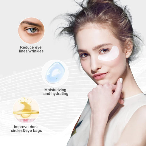 Permotary 30 Pairs Gel Collagen Eye Pads, Crystal Under Eye Mask for Moisturizing, Reducing Fine Lines & Dark Circles
