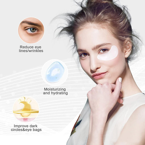 Permotary 30 Pairs Gel Collagen Eye Pads, Crystal Under Eye Mask for Moisturizing, Reducing Fine Lines & Dark Circles