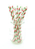 Set (50 Pack) Christmas Party Suppies of Straws - Holiday Straws, Christmas Dinnerware, Red & Green Paper Party Straws