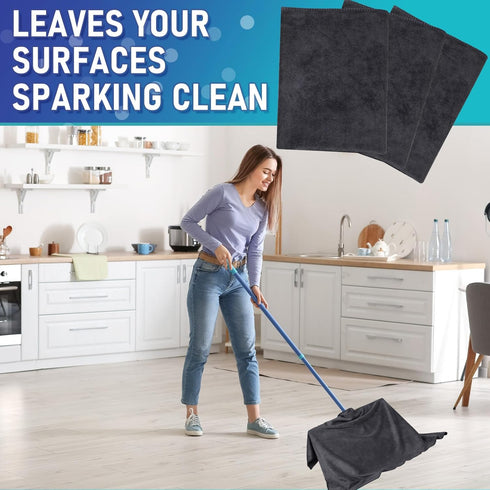 6 Pcs Extra Large Microfiber Cleaning Cloth (30" x 20") - Washable, Reusable, Streak Free, Lint Free for Home & Office