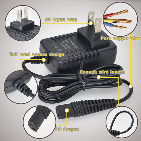 Replacement Charger for BaByliss PRO Shaver FXFS2 - 4.5V Power Adapter Compatible with FXFS2